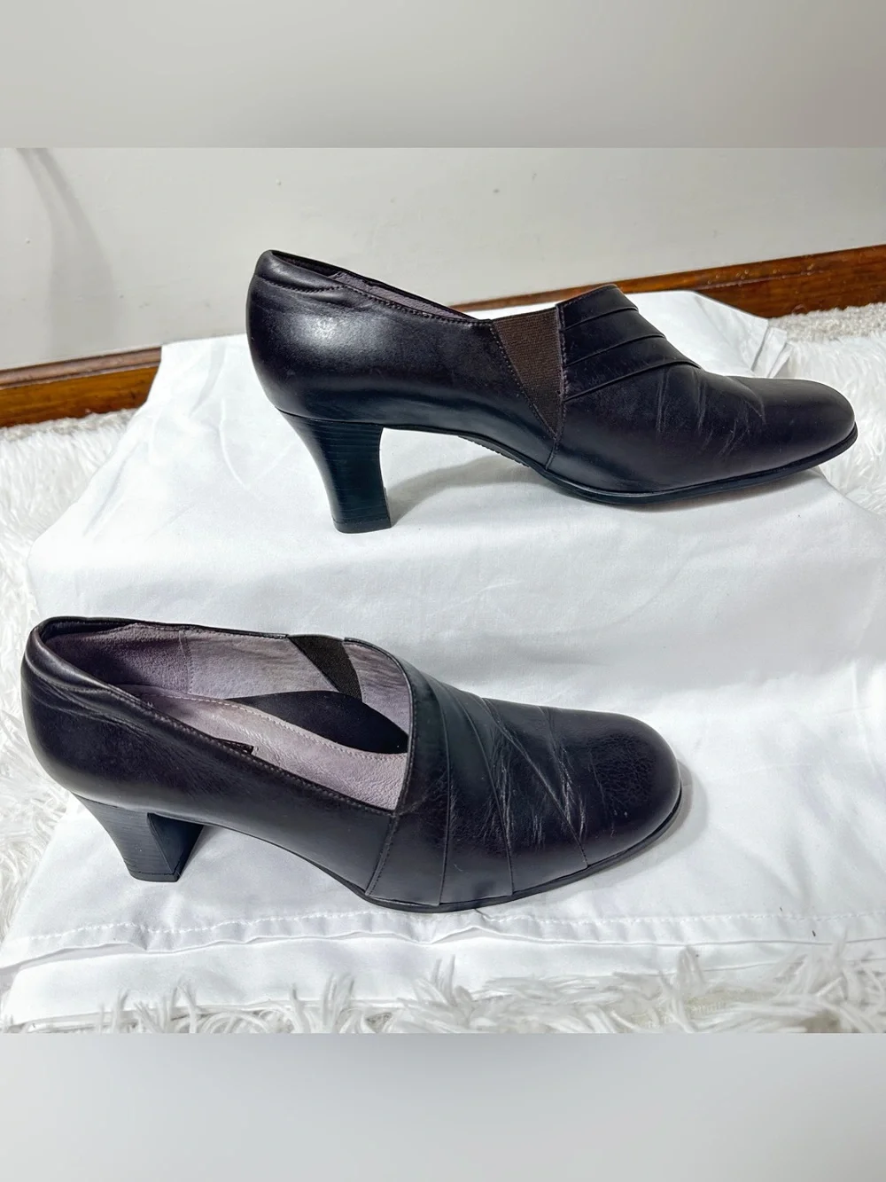BeautiFeel Womens Shoes 7,5 Brown Leather Comfort Heels Pumps Minimalist Carrier